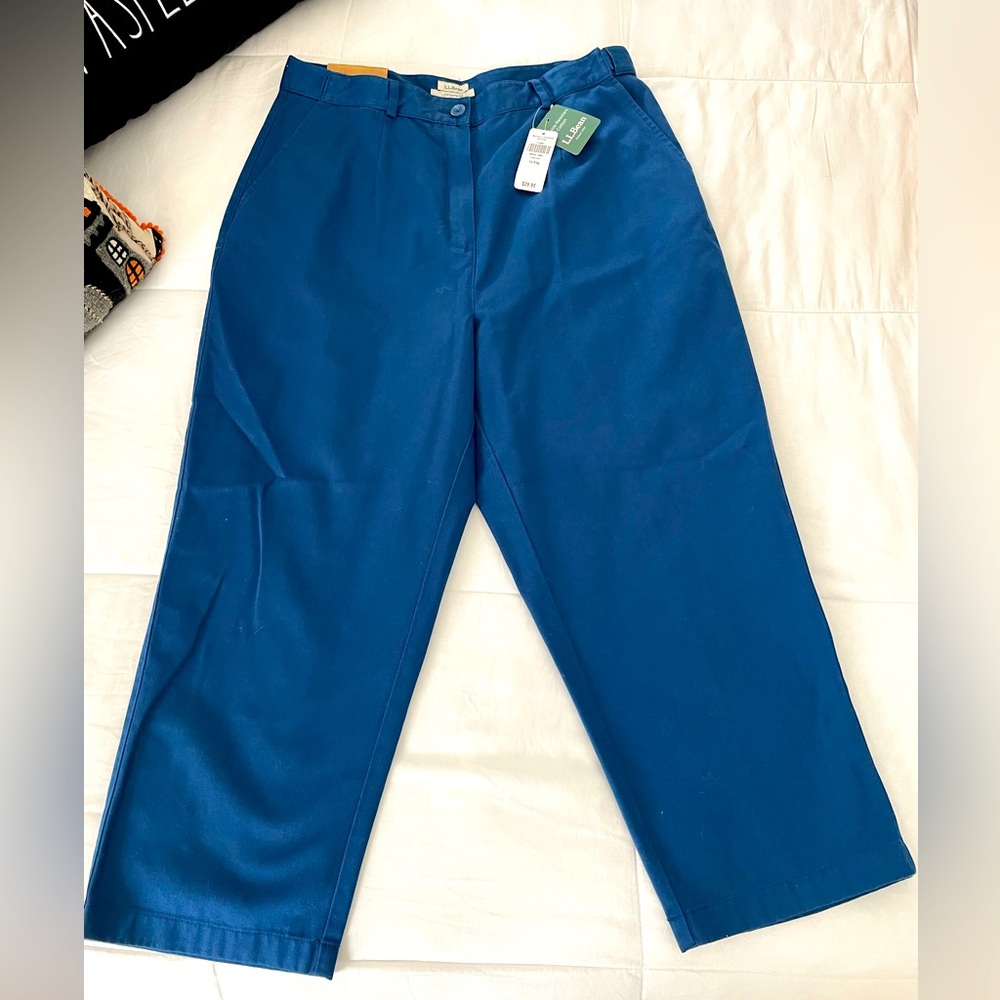 LL Bean Women’s Chino Trouser Pants Size 14 Regular NWT
